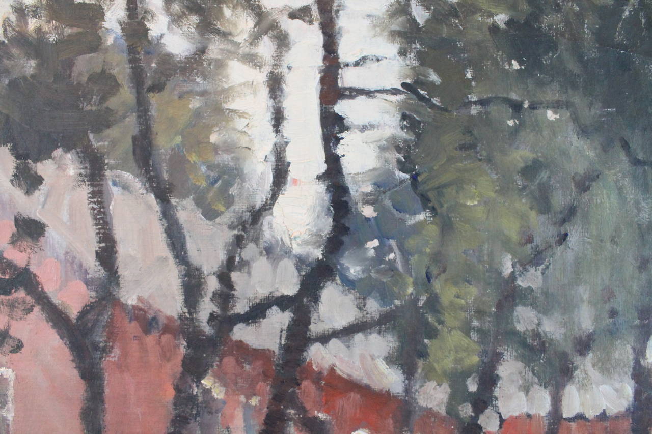 20th Century Swedish Impressionist Oil on Canvas