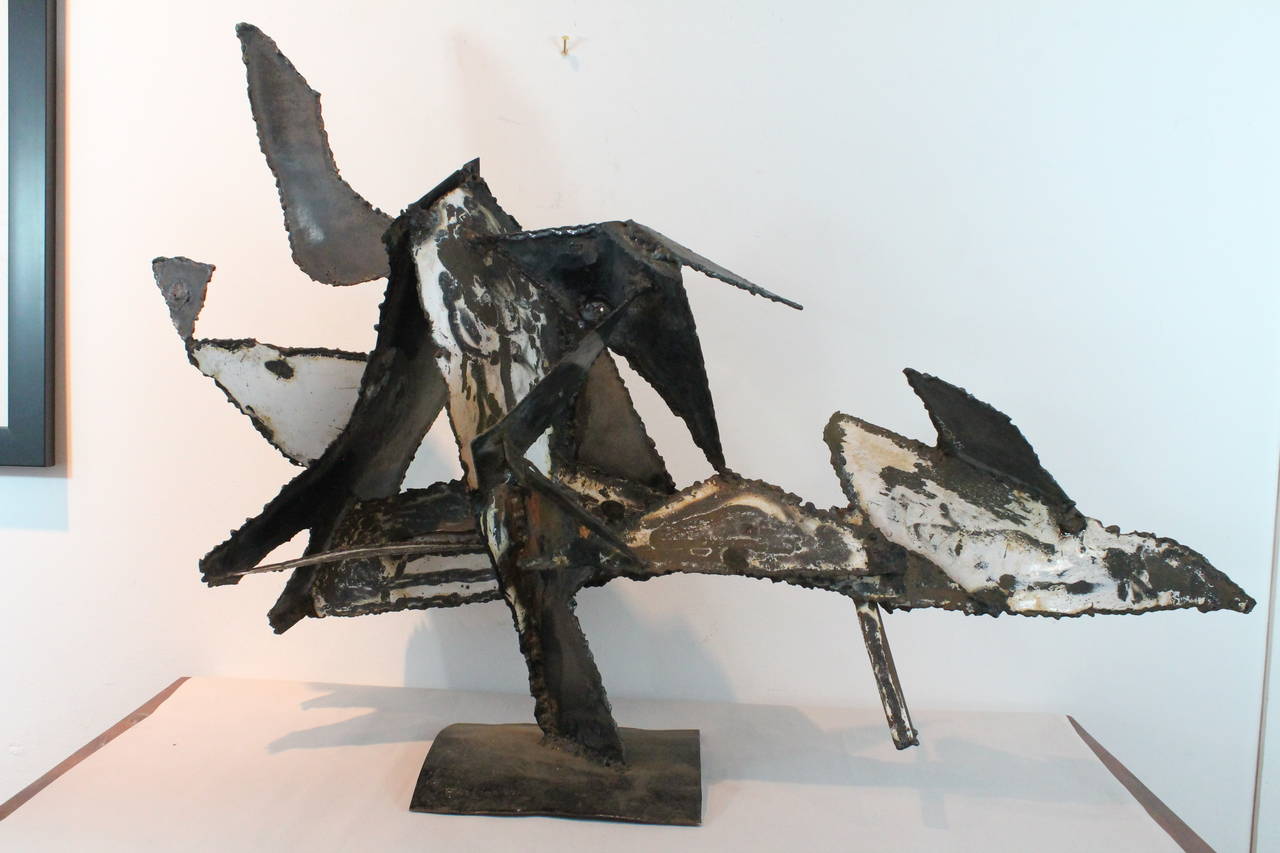 1969 Brutalist Torch Cut Steel Sculpture