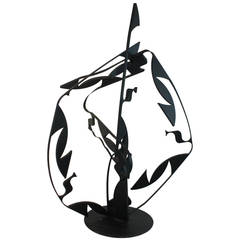Mid-Century Modernist Iron Sculpture