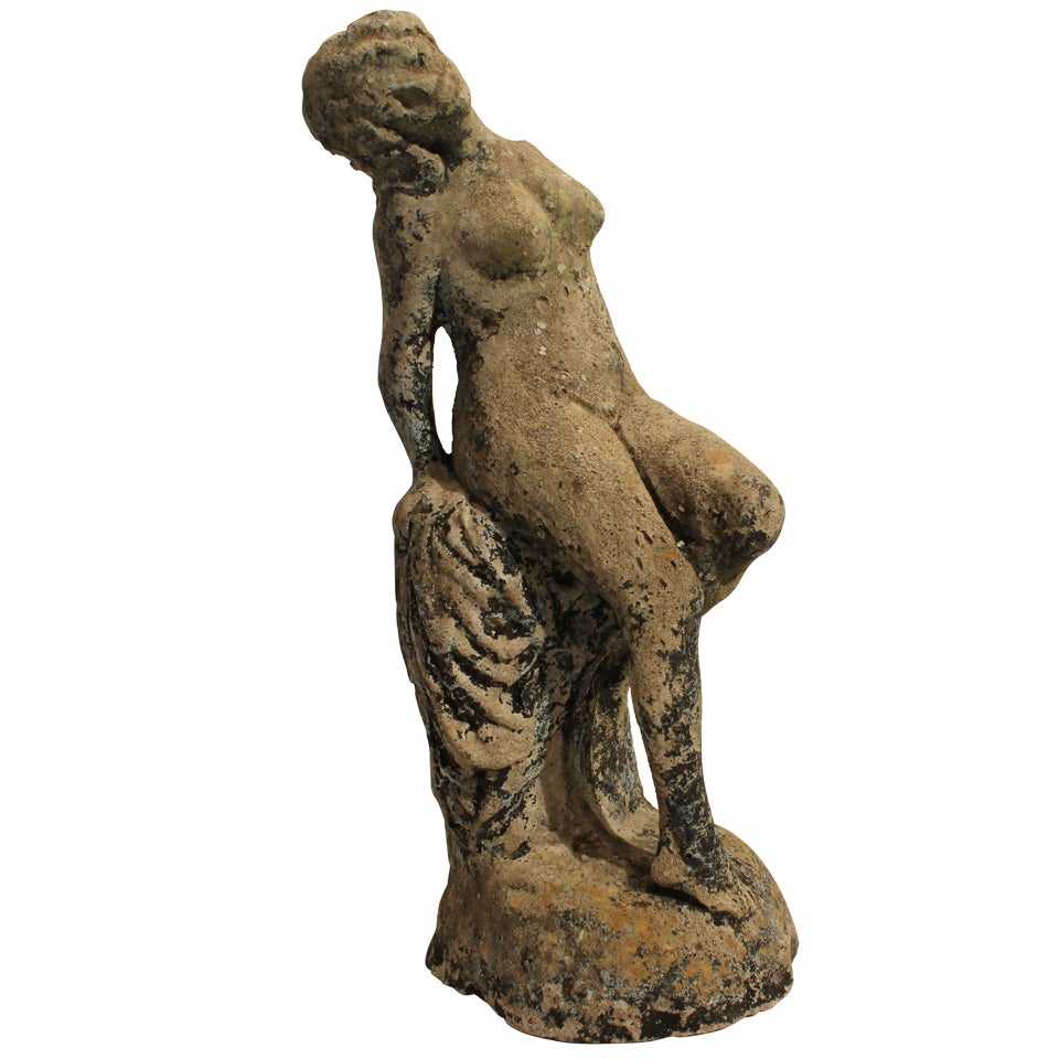 Early 20th Century Concrete Garden Nude For Sale