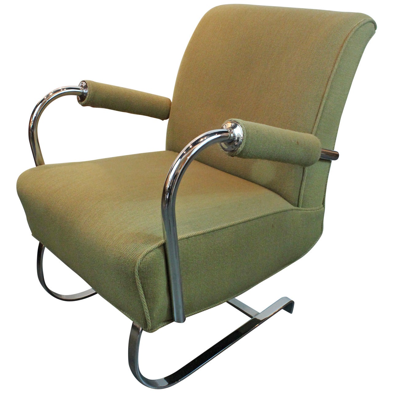 3 KEM Weber Style Art Deco Springer Lounge Chairs For Sale