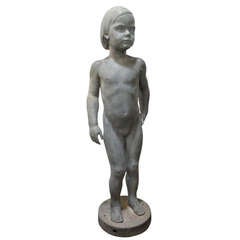 Nude Life Size Zinc Child Sculpture