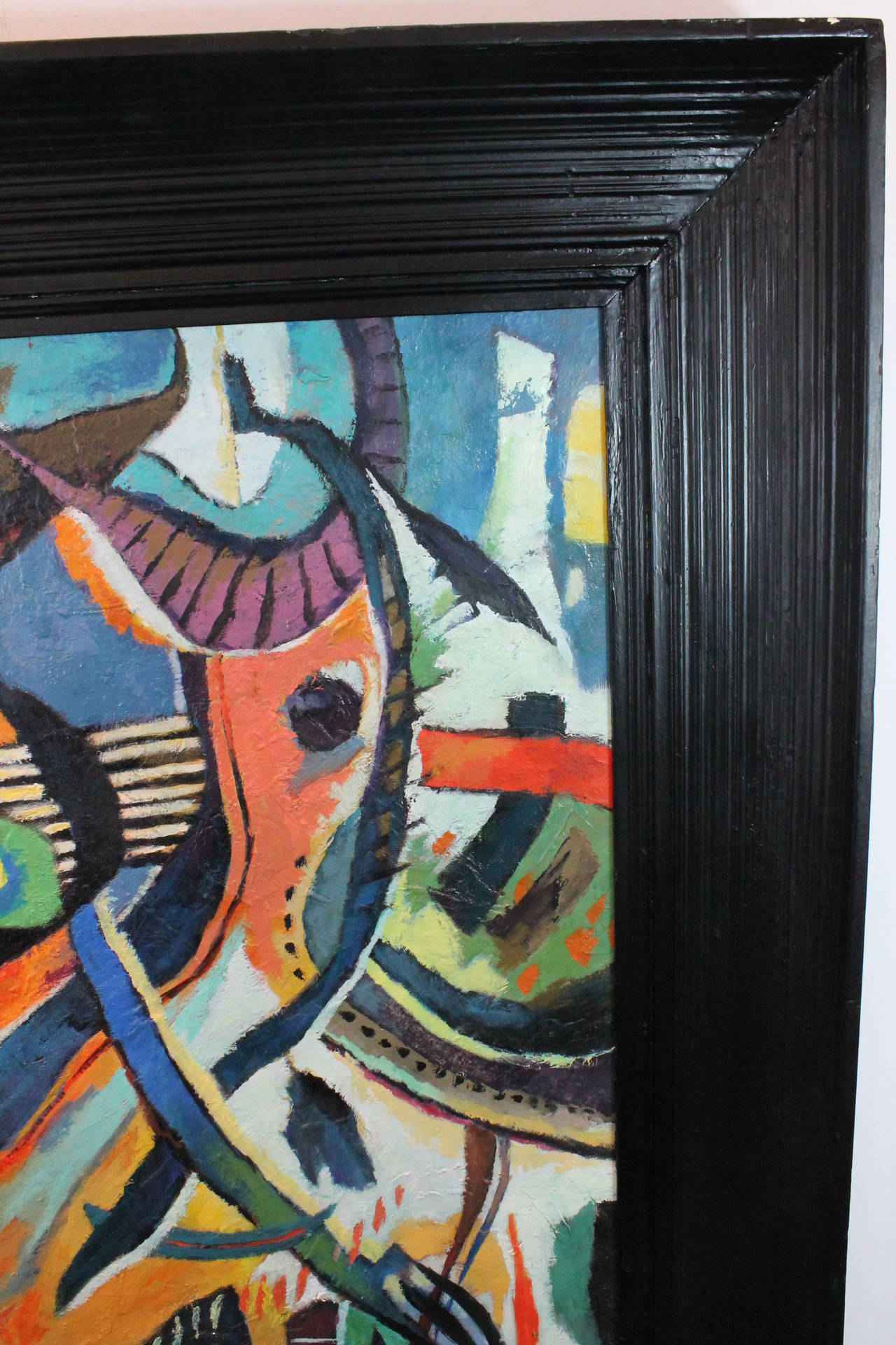 Large-Scale Mid-Century Modernist Abstract Oil For Sale 1
