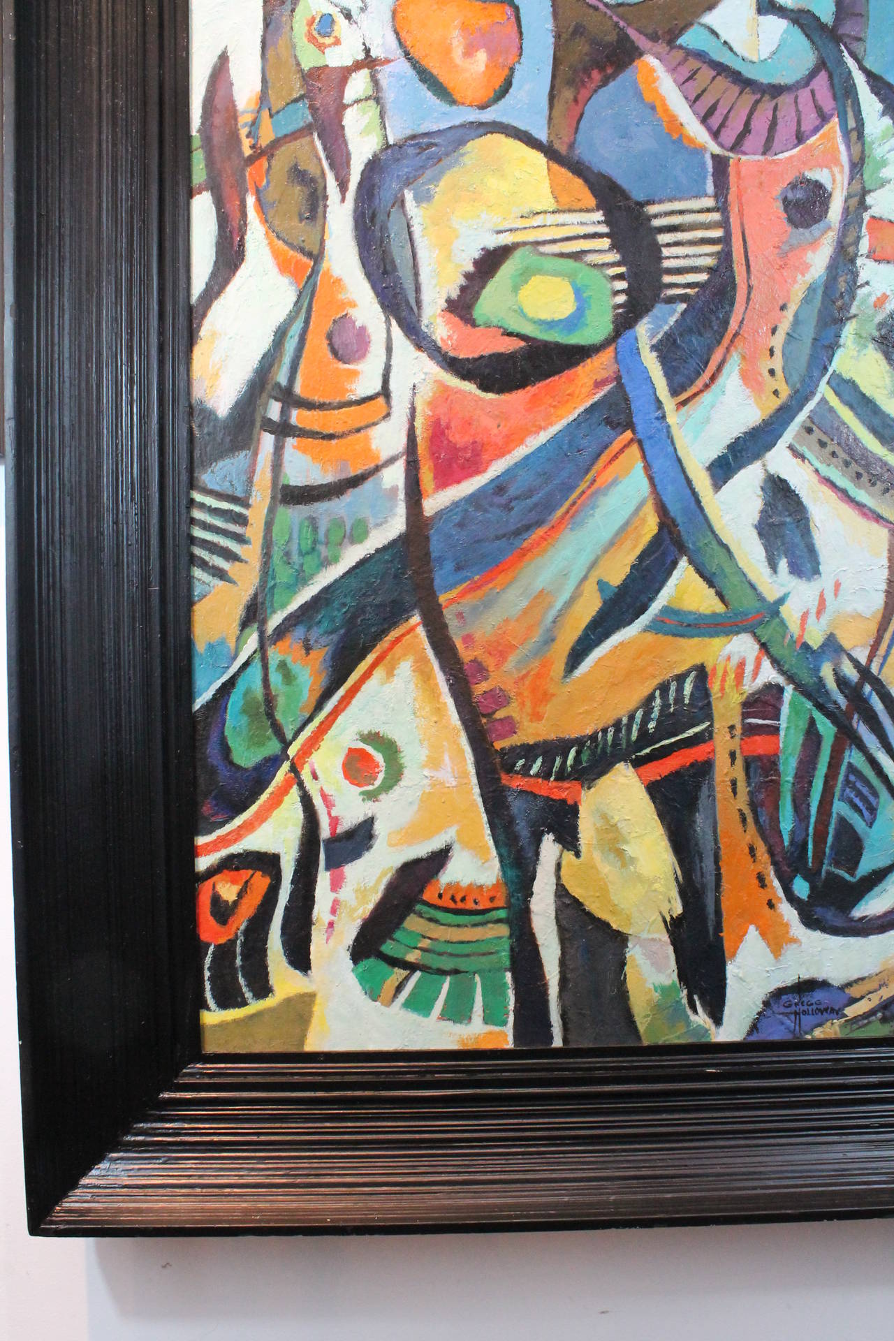 Large-Scale Mid-Century Modernist Abstract Oil For Sale 2