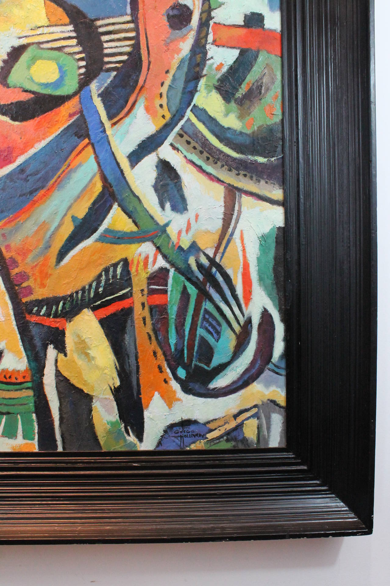Mid-20th Century Large-Scale Mid-Century Modernist Abstract Oil For Sale