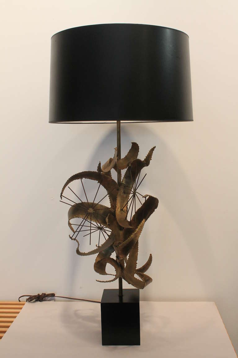 Mid-Century Modern Brutalist Lamp by Curtis Jere For Sale