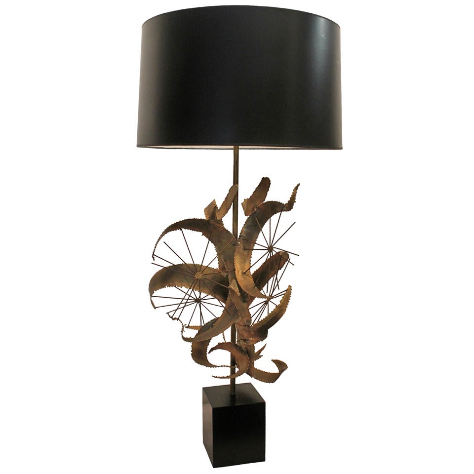 Brutalist Lamp by Curtis Jere For Sale