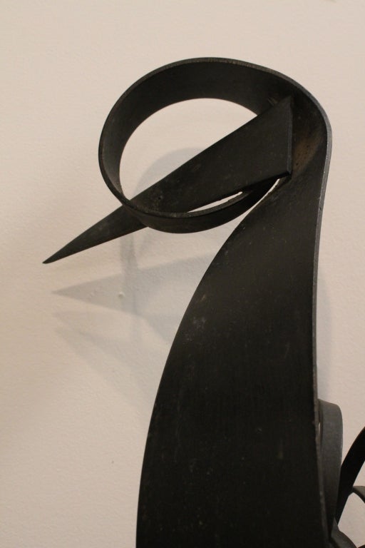 Mid Century Modernist Iron Bird Sculpture
