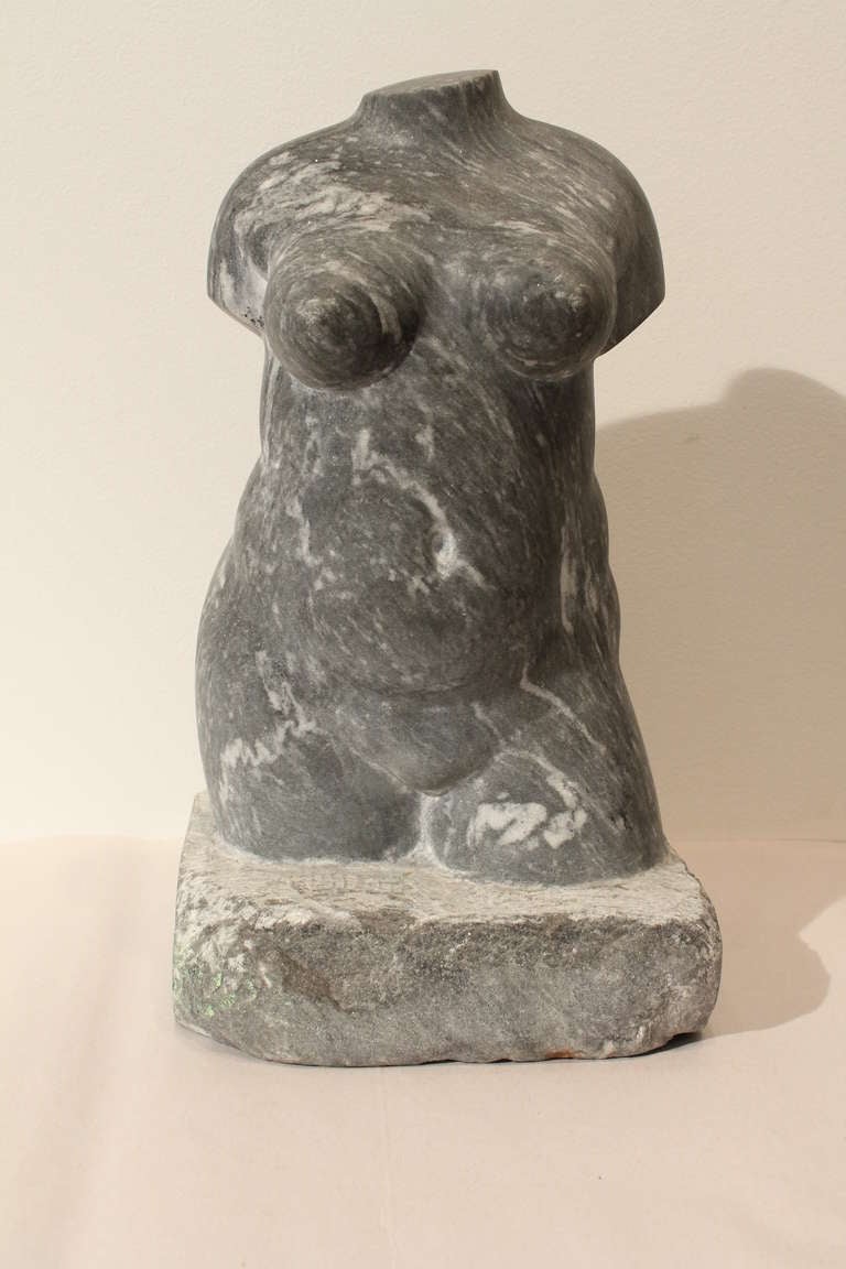 Carved Marble Boteroesque Nude