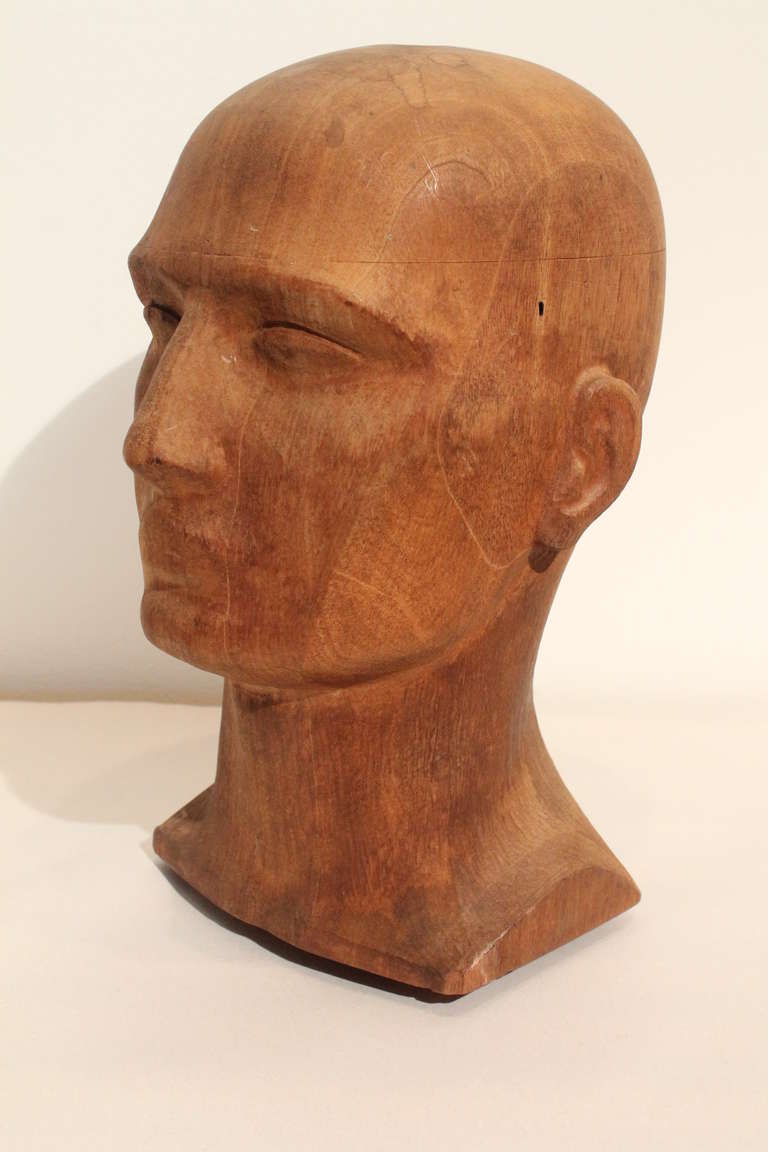 American Hand Carved Milliner's Head
