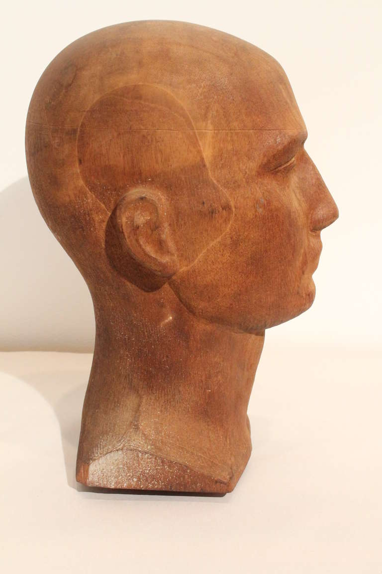 Hand Carved Milliner's Head 1