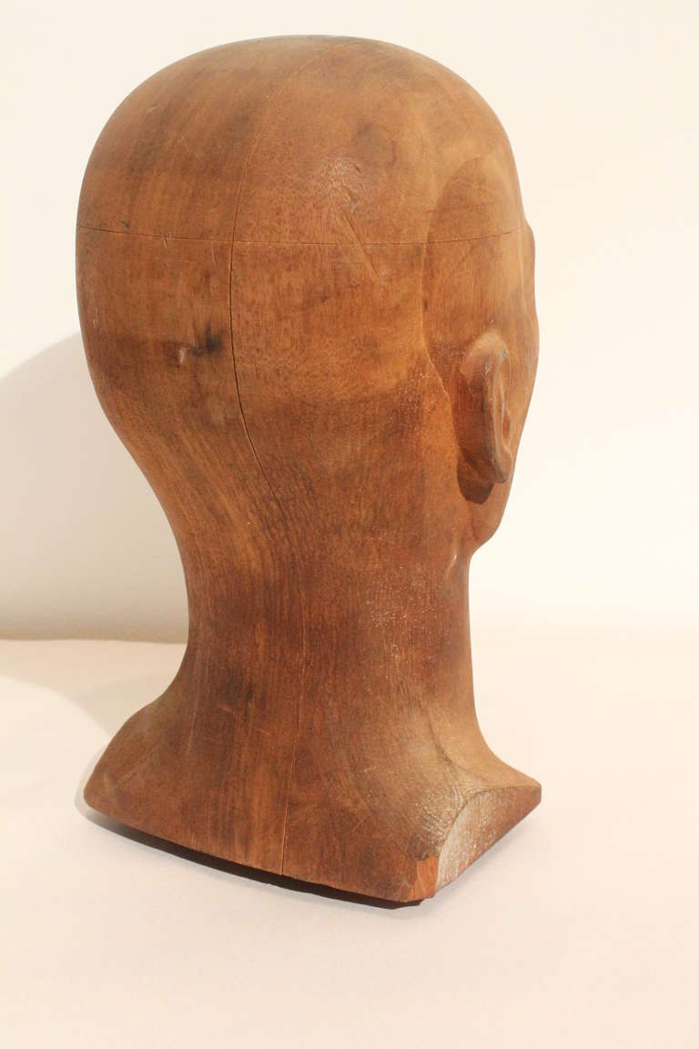 Hand Carved Milliner's Head 2