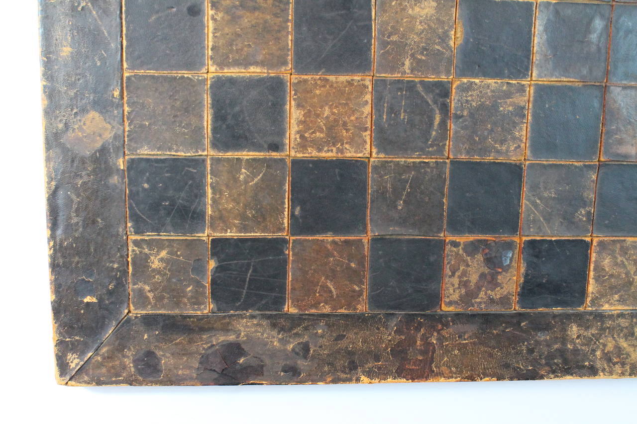 Early 20th Century Leather Mosaic Game Board For Sale 2