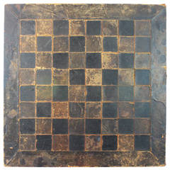 Early 20th Century Leather Mosaic Game Board