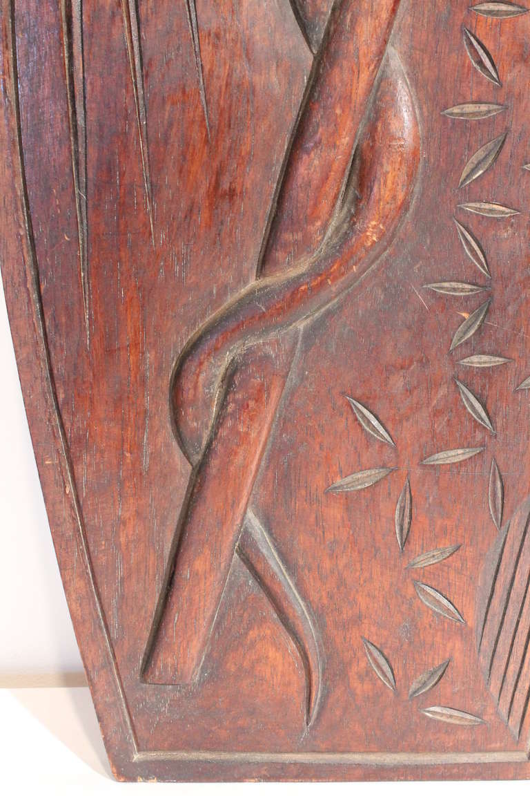 Folk Art Rod of Asclepius Carving In Excellent Condition For Sale In 3 Oaks, MI