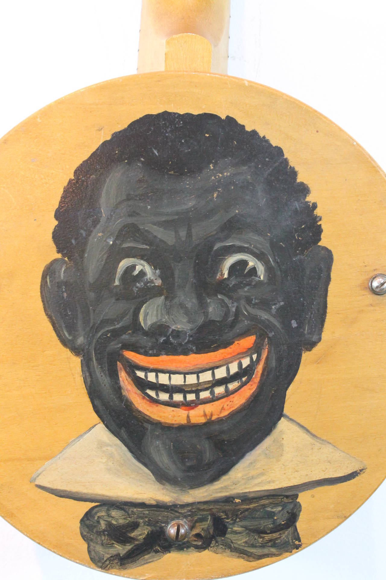 1920s hand-painted minstrel on the back of a 