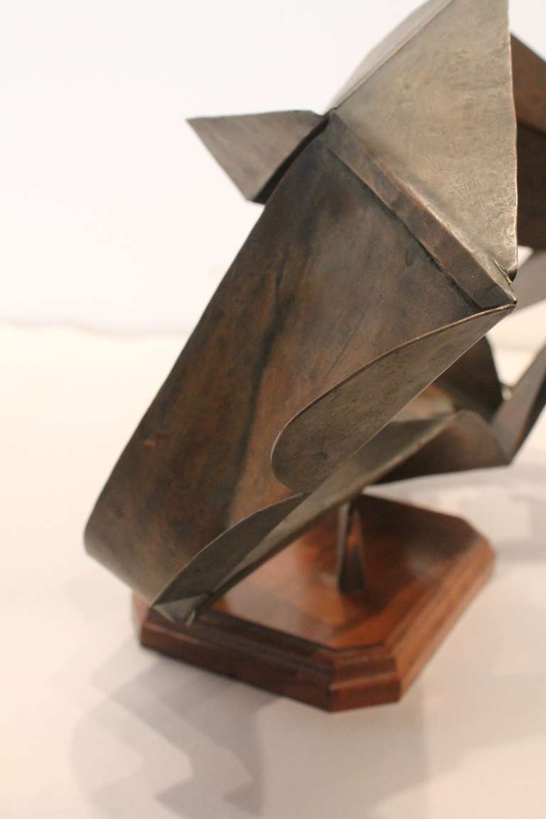 Copper Modernist Origami Angular Sculpture For Sale 4