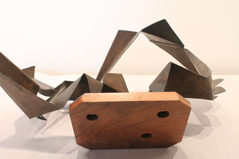 Copper Modernist Origami Angular Sculpture For Sale 5