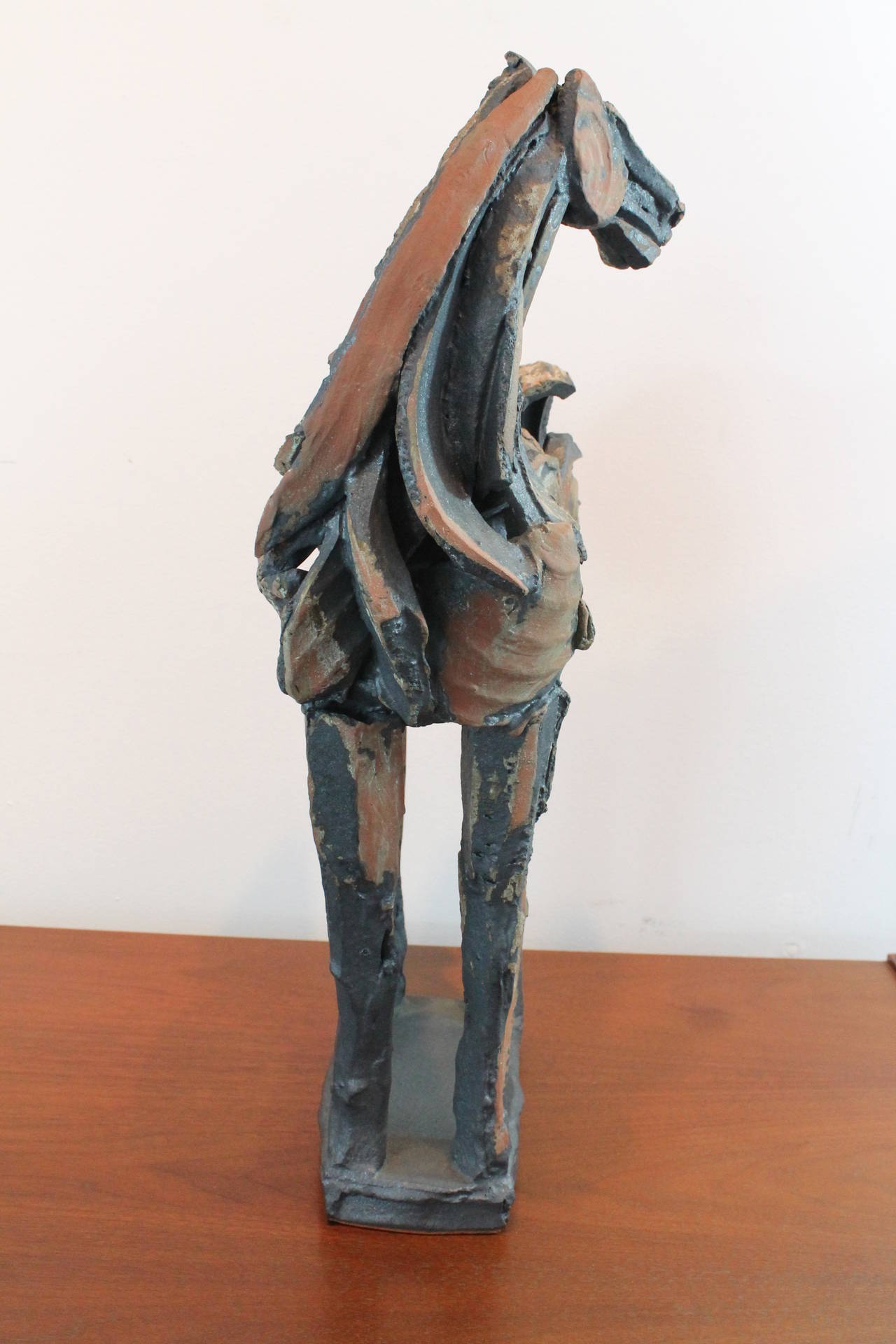 Mid-Century Modernist Ceramic Shard Assemblage Horse Sculpture In Excellent Condition For Sale In 3 Oaks, MI