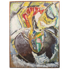 Mid-Century Modernist Abstract Impasto Oil on Canvas 10