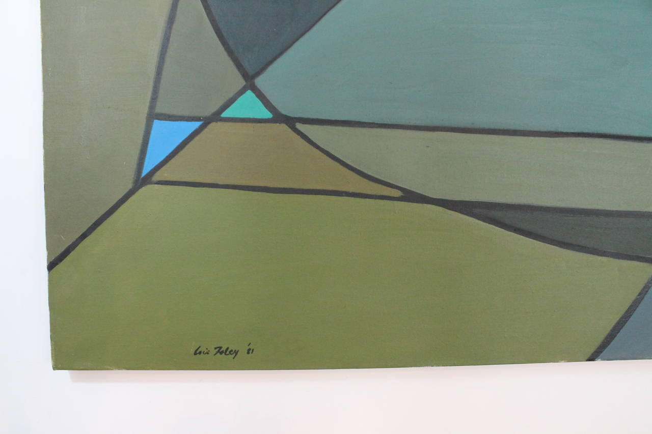 1981 Colorful Large-Scale Lois Foley Abstract Painting In Good Condition In 3 Oaks, MI