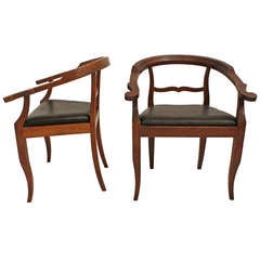Pair of Sculptural 19th Century Arm Chairs