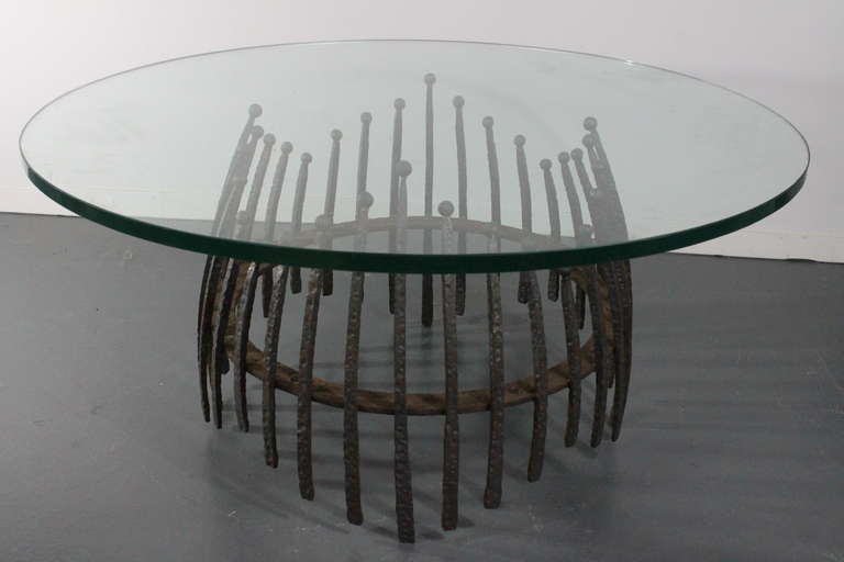 American Brutalist Sculptural Iron Cocktail Table