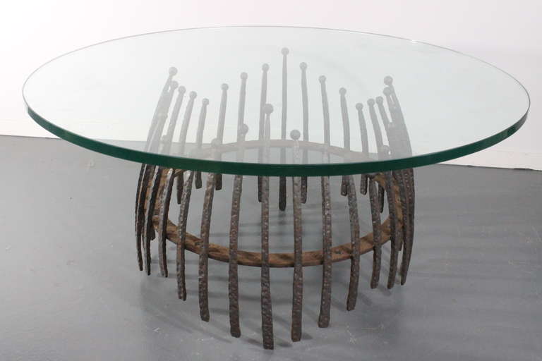 Late 20th Century Brutalist Sculptural Iron Cocktail Table