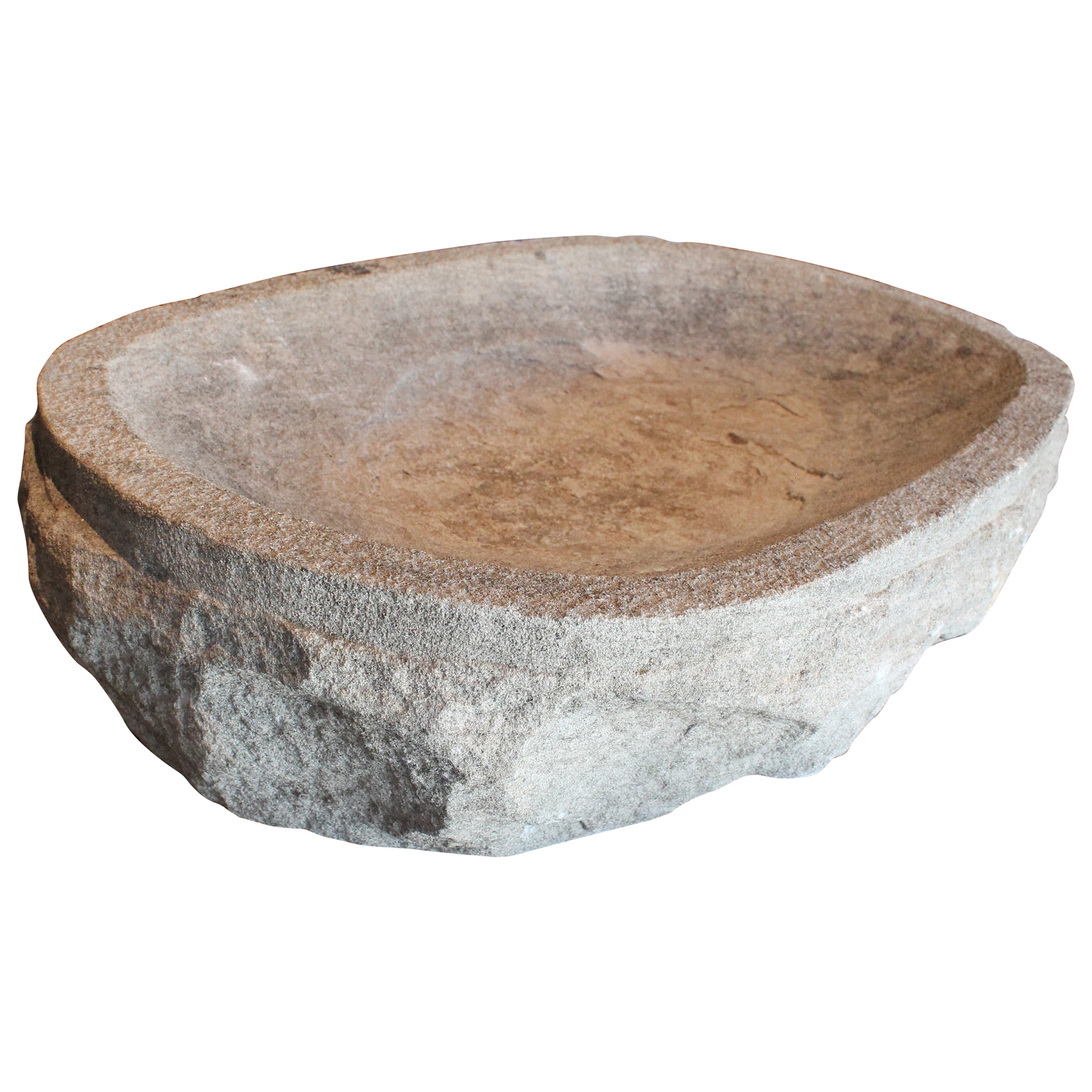William Edmondson Carved Limestone Birdbath For Sale
