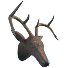 19th Century Black Forest Carved Stag