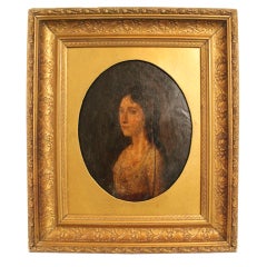 1780's Portrait on Wood of a Beautiful Young Woman