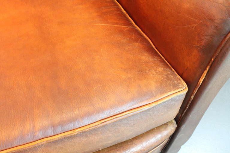French Leather Art Deco Club Chair 4