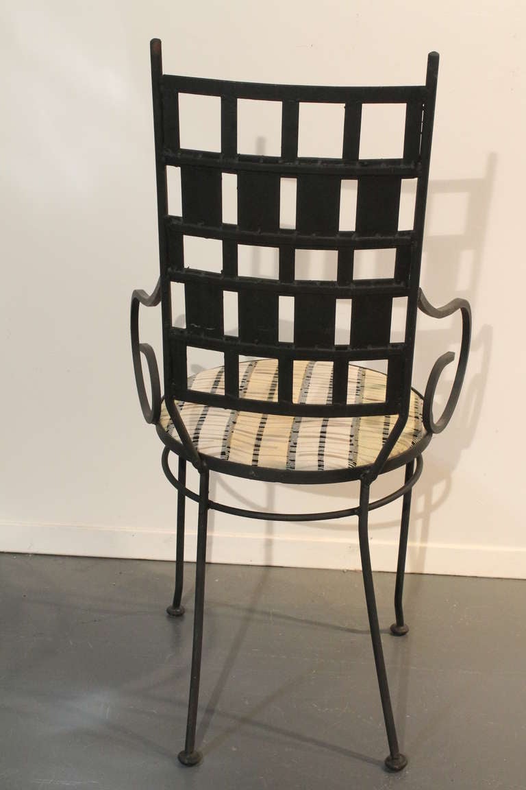 Upholstery Set of 4 Mid - Century Modern Salterini Iron Chairs