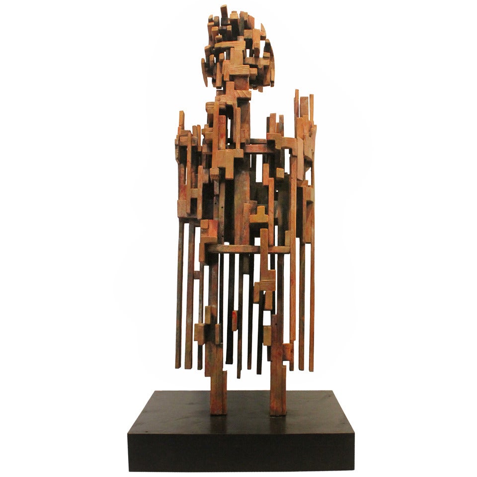 Large Scale Mid - Century Modernist Cubist Figurative Sculpture