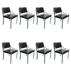 Set of Eight 1970s Chrome Dining Chairs