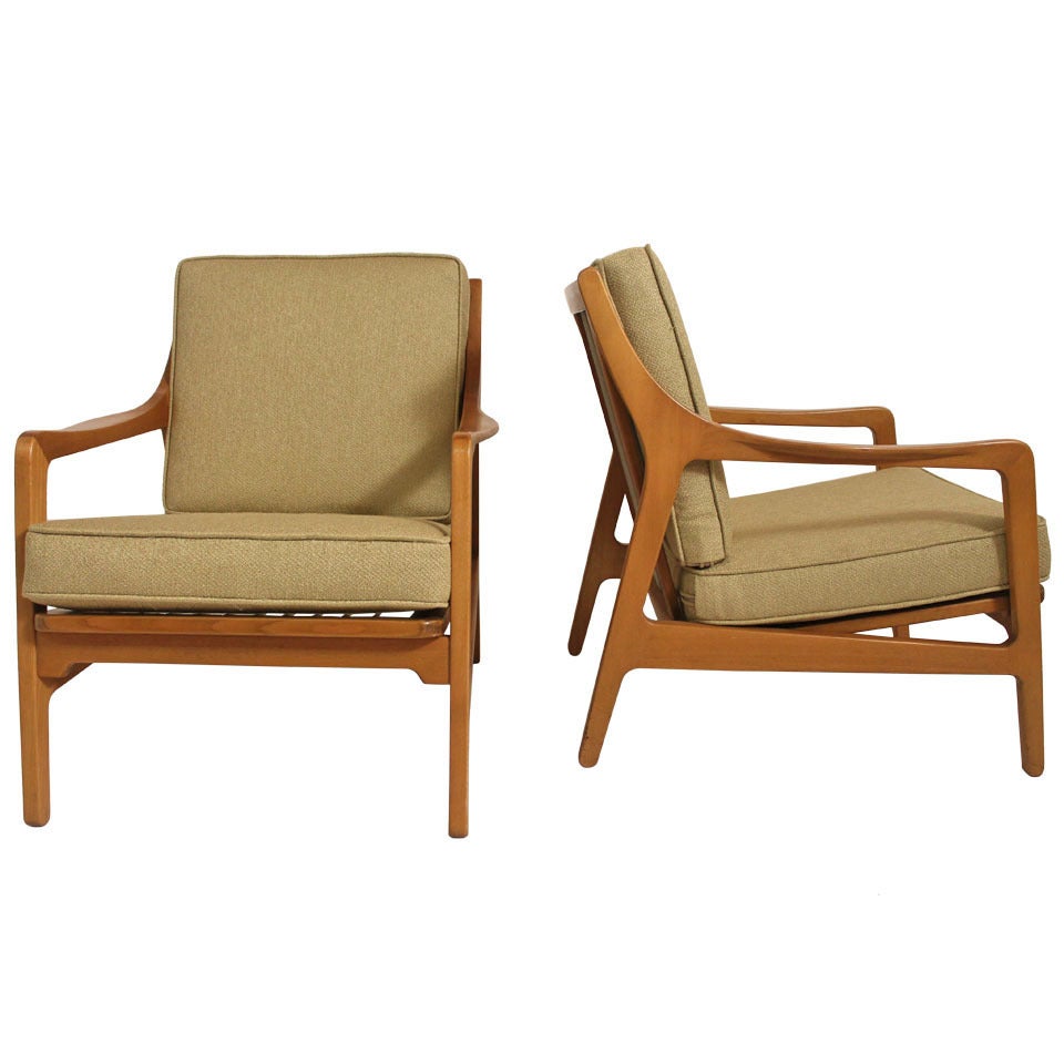 Pair of 1950's Scandia Lounge Chairs For Sale