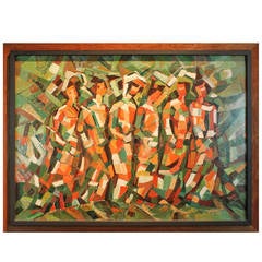 Large Cubist Inspired Figurative Painting