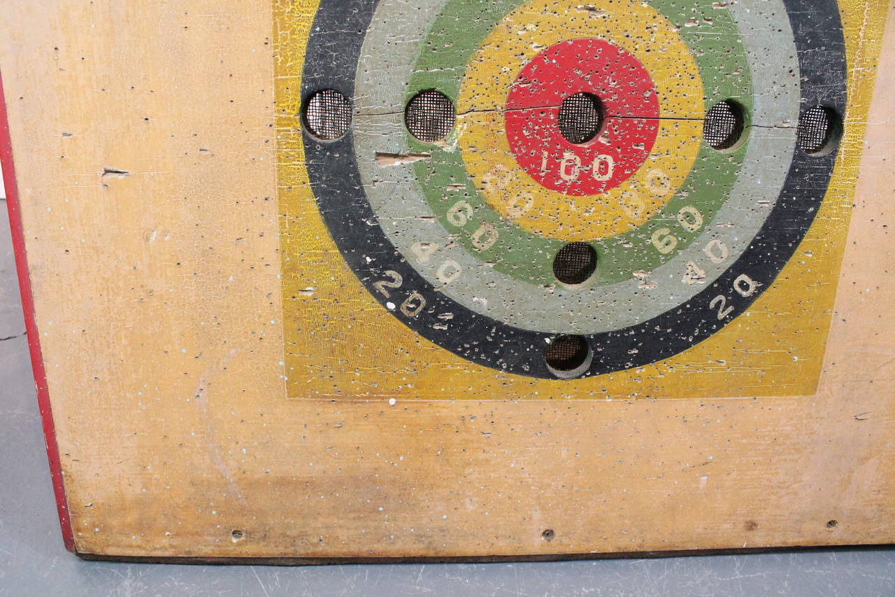 Prototype Handmade Table-Top Electrified Dartboard with Bell, 1930s-1940s In Good Condition For Sale In 3 Oaks, MI