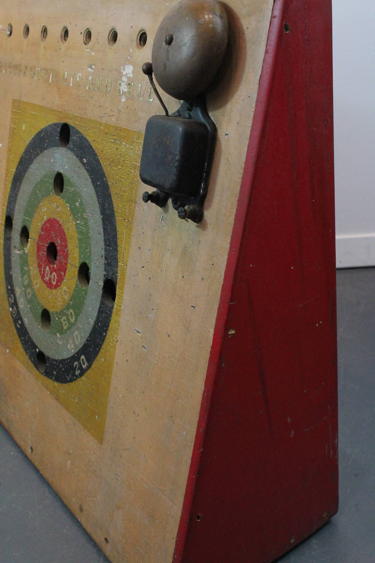 Prototype Handmade Table-Top Electrified Dartboard with Bell, 1930s-1940s For Sale 2
