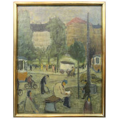 Signed 1940's Copenhagen Street Scene 5