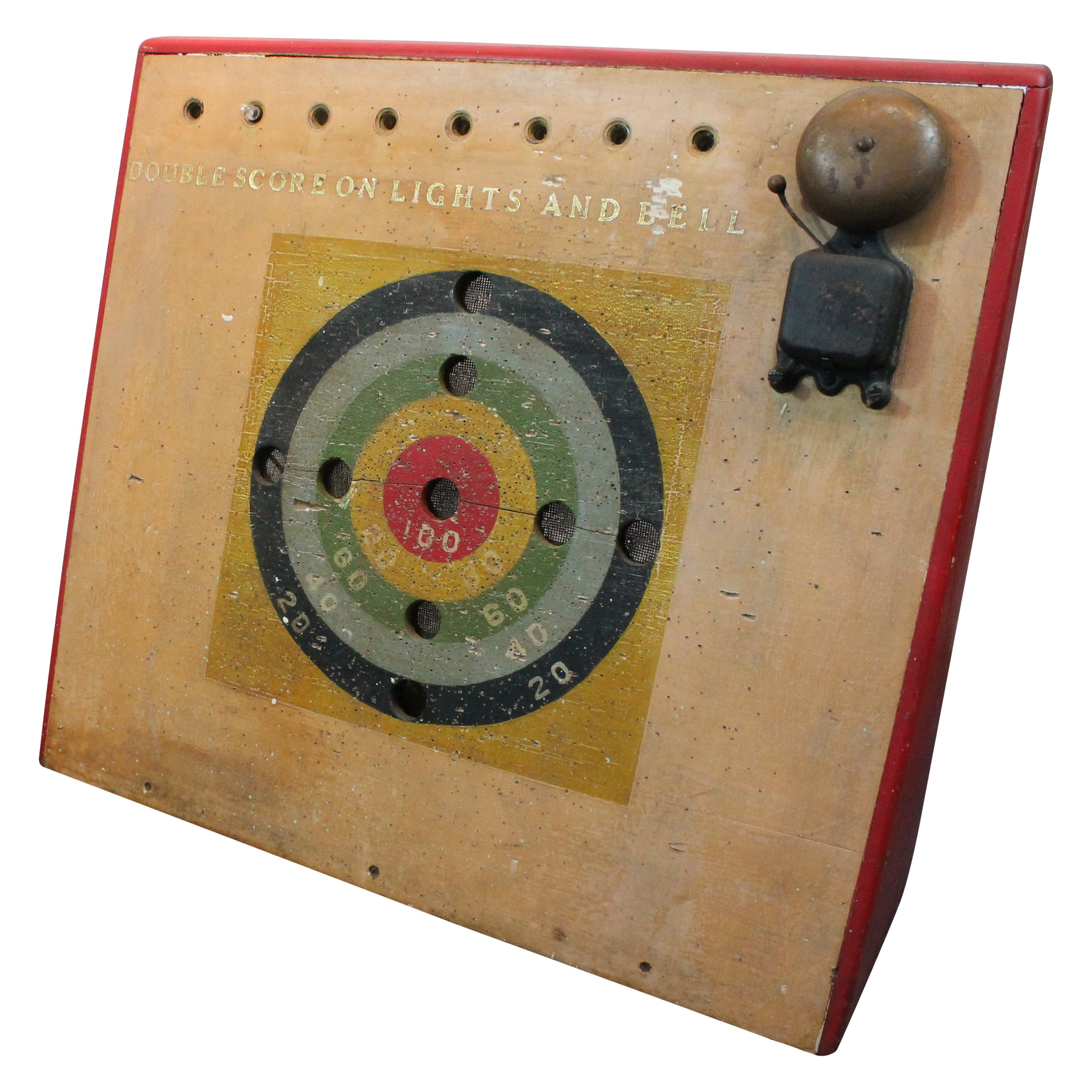 Prototype Handmade Table-Top Electrified Dartboard with Bell, 1930s-1940s For Sale