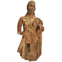 Antique Large 18th Century Italian Carved Christ Fragment