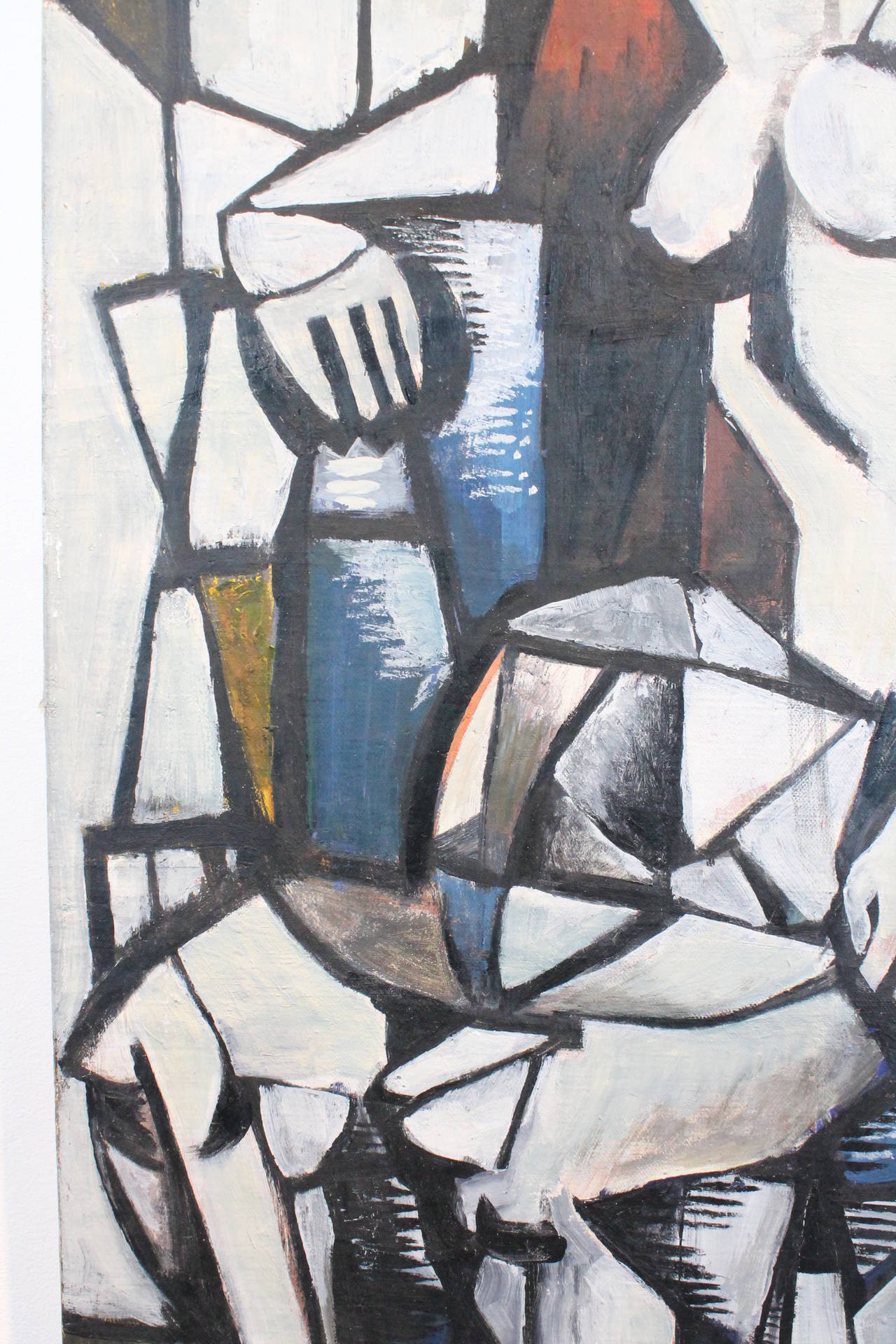 Cubist Inspired Figurative Oil on Canvas For Sale 1