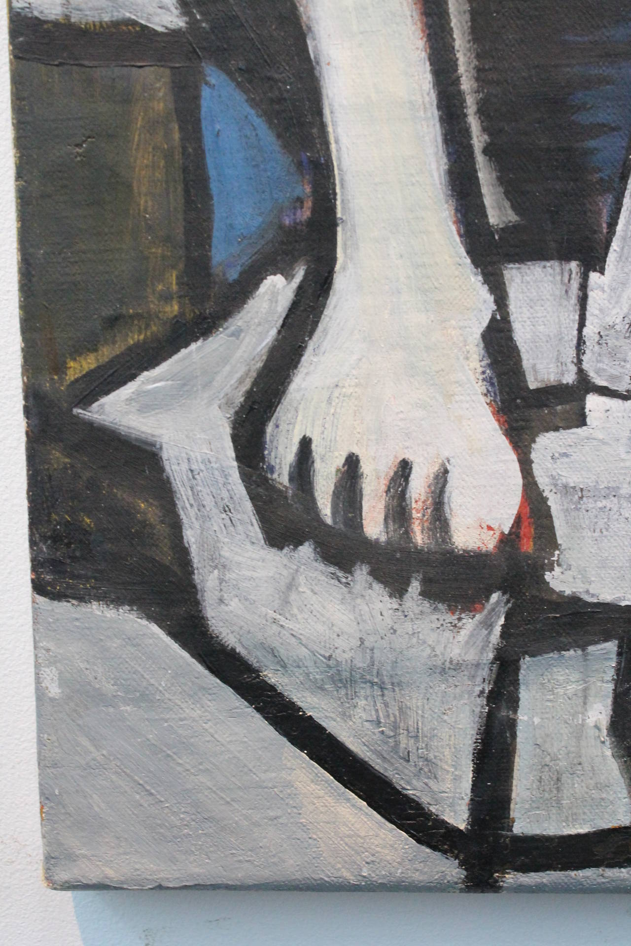 Cubist Inspired Figurative Oil on Canvas For Sale 2