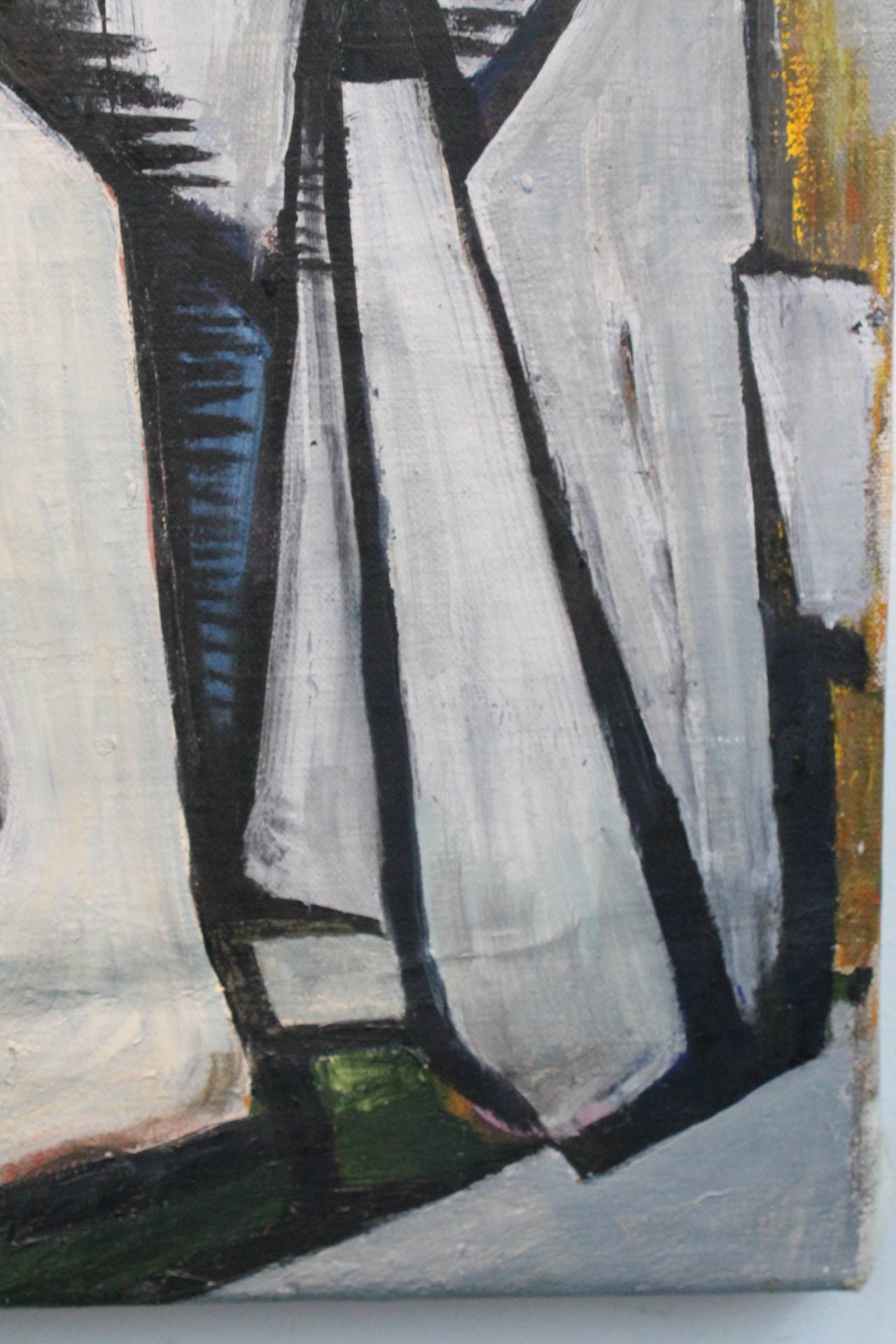 Cubist Inspired Figurative Oil on Canvas For Sale 3