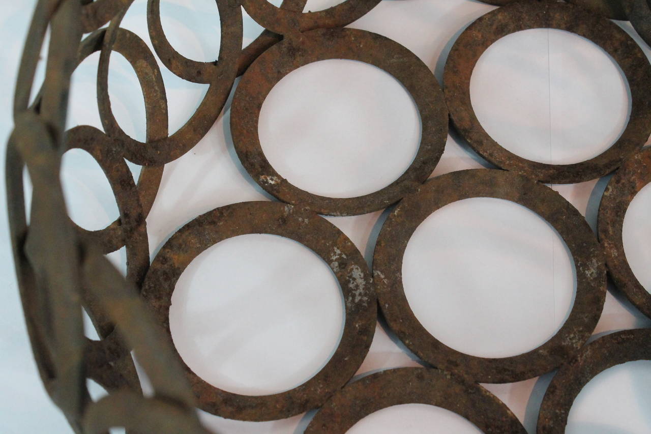 Modernist Folk Art Welded Iron Ring Bowl For Sale 1
