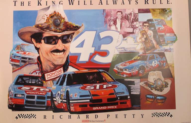 Richard Petty Original Automobile Advertising Illustration In Excellent Condition In 3 Oaks, MI