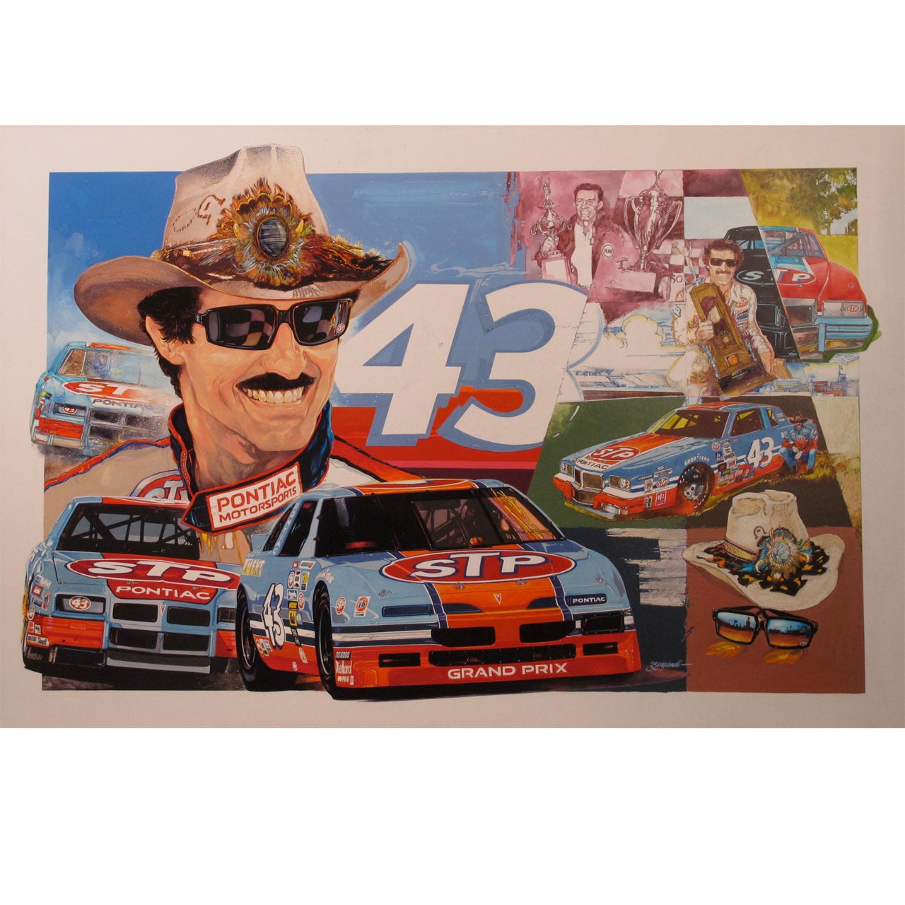 Richard Petty Original Automobile Advertising Illustration