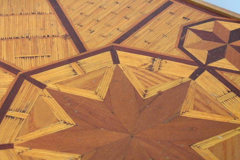 American Folk Art Star Design Matchstick Table For Sale 2