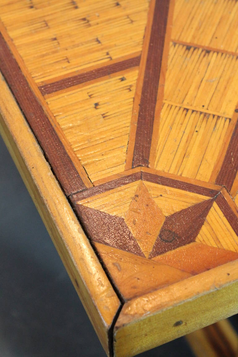 American Folk Art Star Design Matchstick Table For Sale 3